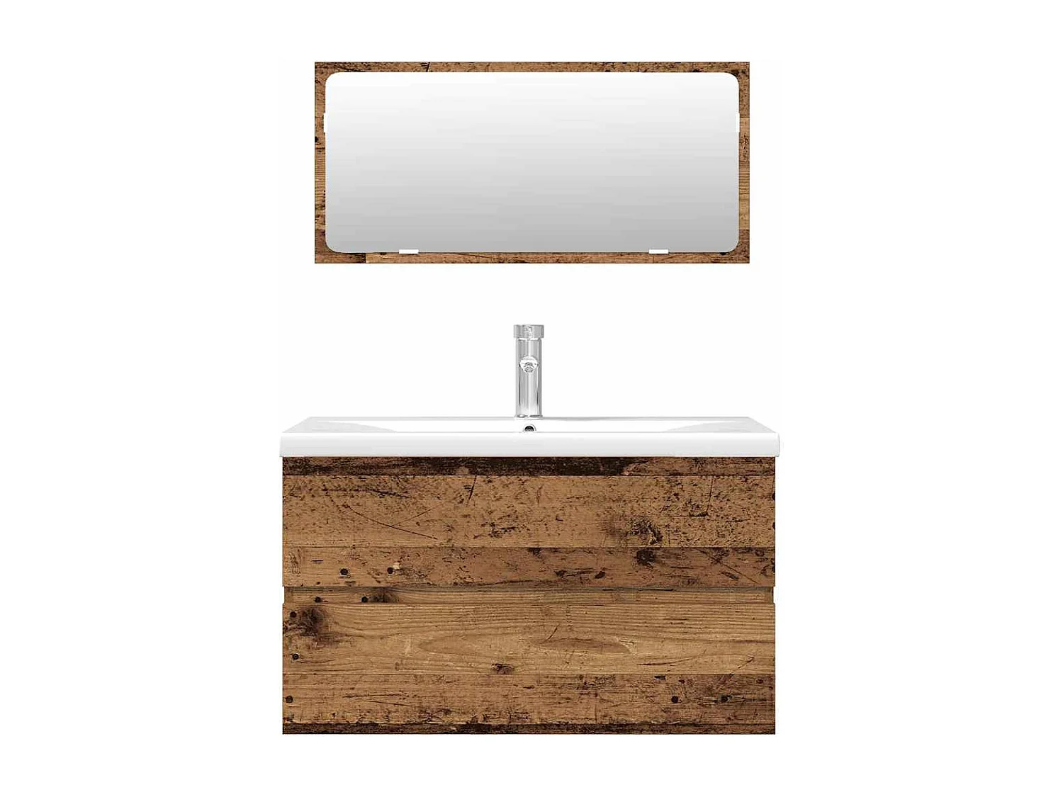 Conjunto de muebles de baño de 3 piezas de madera de ingeniería