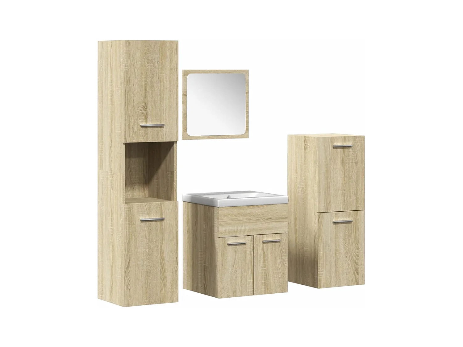 5-delige badkamermeubelset Sonoma Eiken