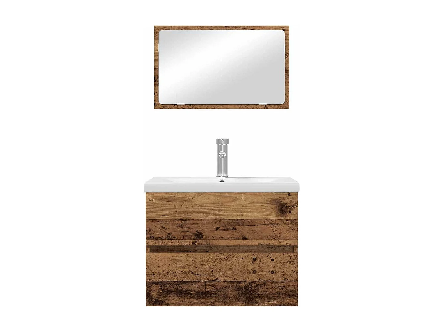 Ensemble de mobilier de salle de bain 3 pcs Bois ancien