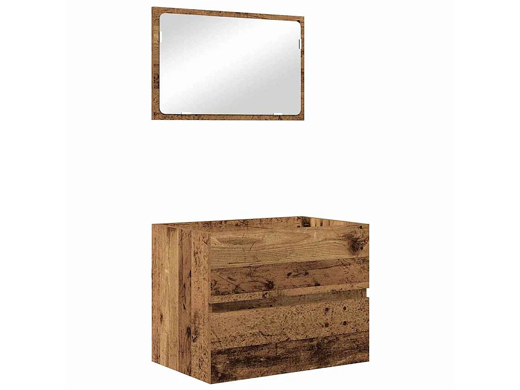 Ensemble de mobilier de salle de bain 3 pcs Bois ancien