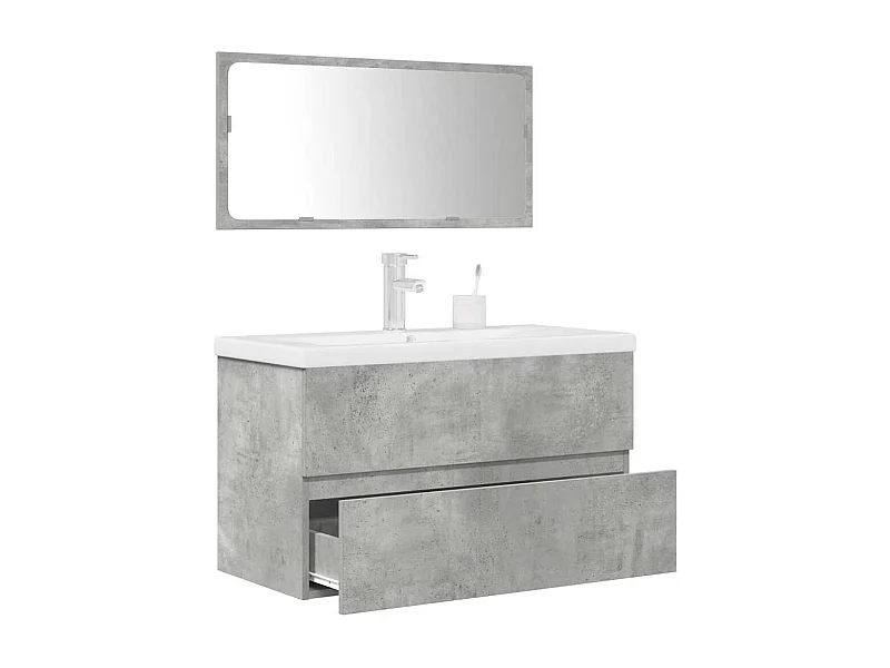 Ensemble de meubles de salle de bain 3 pcs gris béton