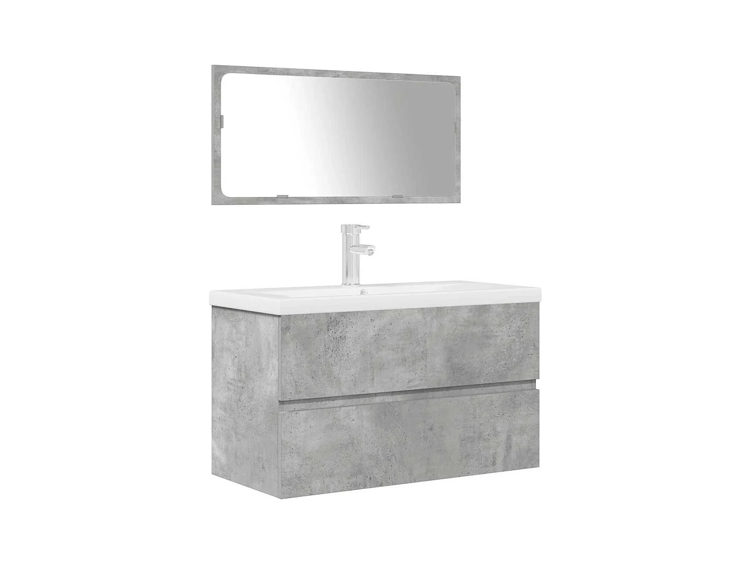 Set di mobili da bagno 3 pezzi grigio cemento