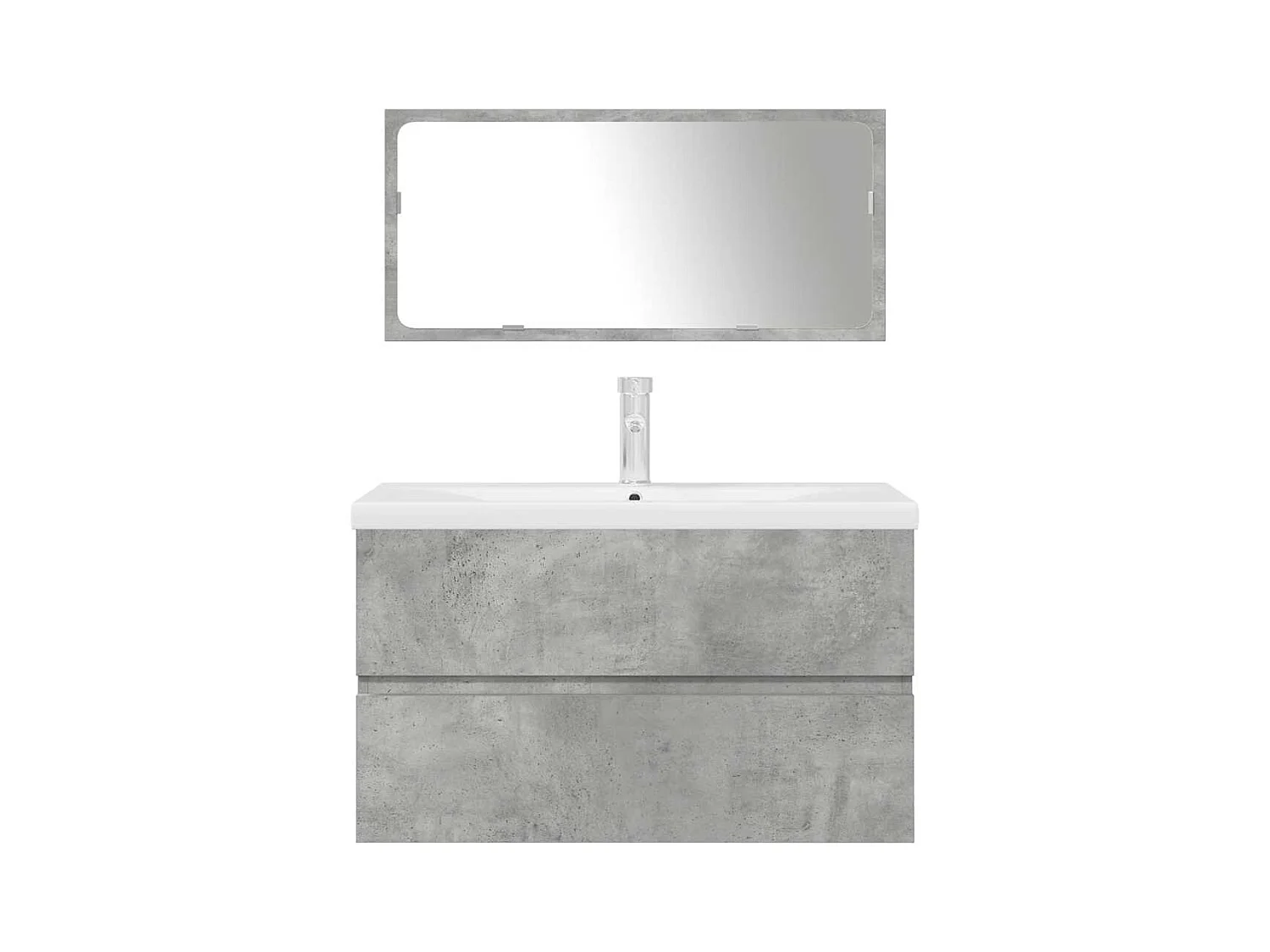 Set di mobili da bagno 3 pezzi grigio cemento