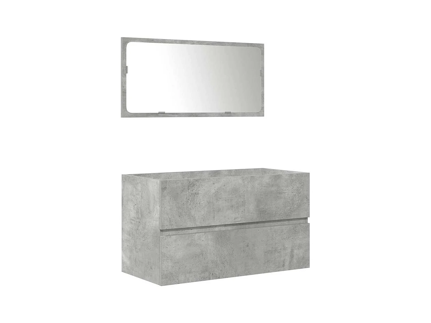 Set di mobili da bagno 3 pezzi grigio cemento