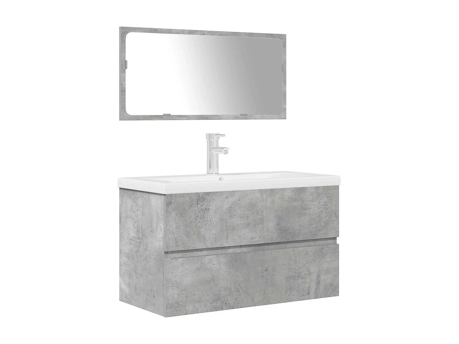 Ensemble de meubles de salle de bain 3 pcs gris béton