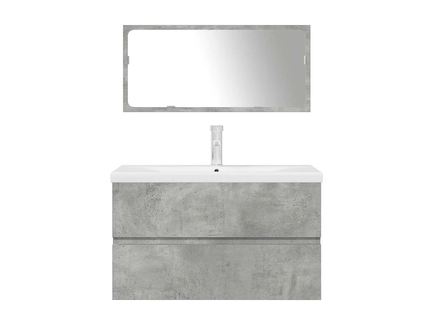 Ensemble de meubles de salle de bain 3 pcs gris béton