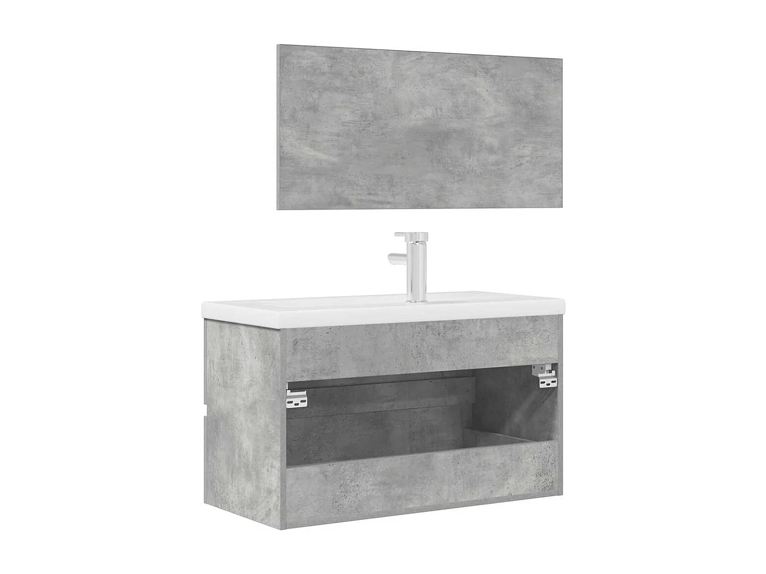 Ensemble de meubles de salle de bain 3 pcs gris béton