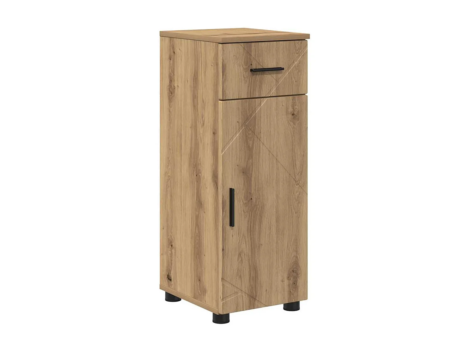 5-delige badkamermeubelset, handgemaakt eikenhout