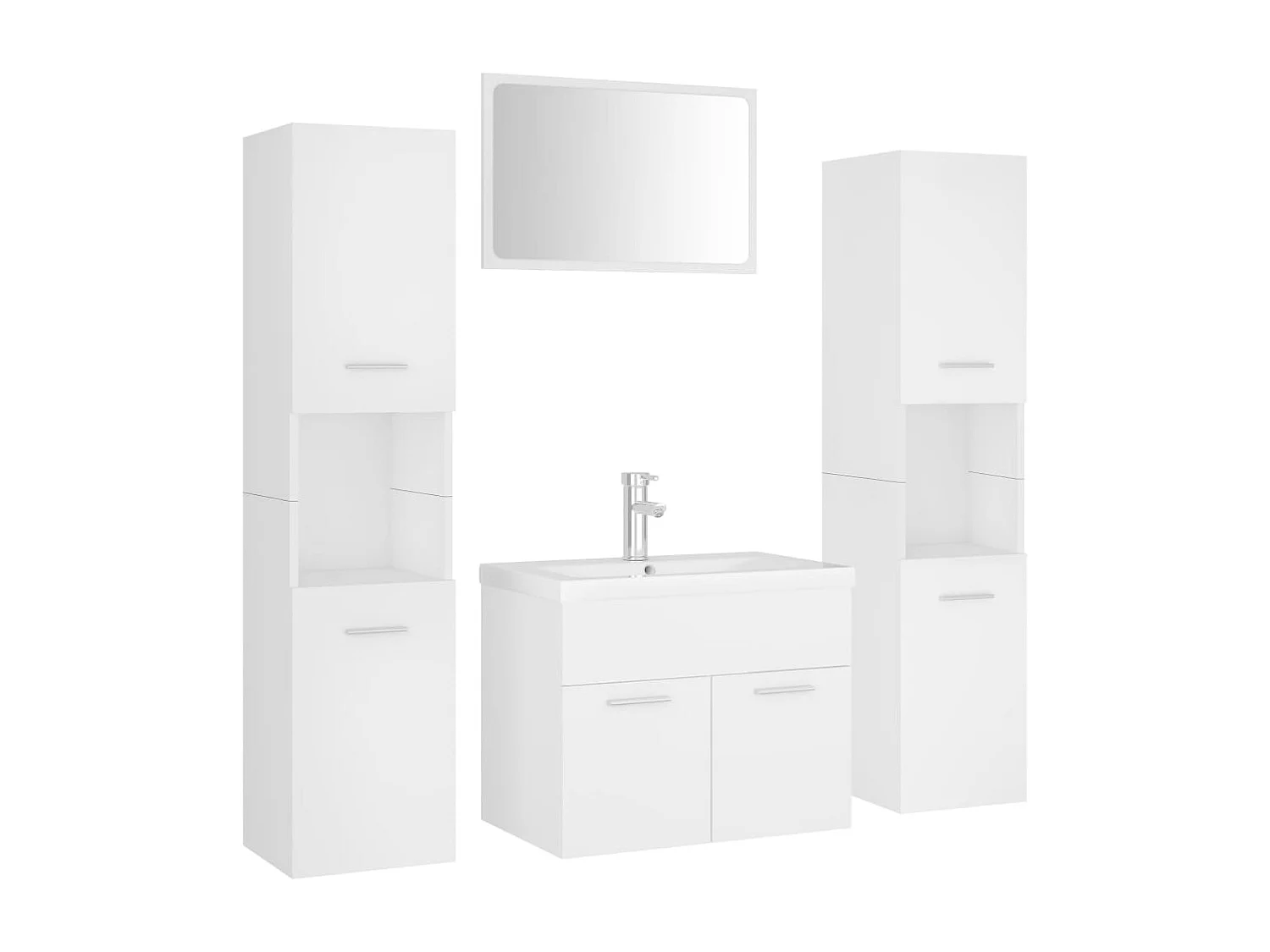 Set di mobili da bagno in truciolato bianco