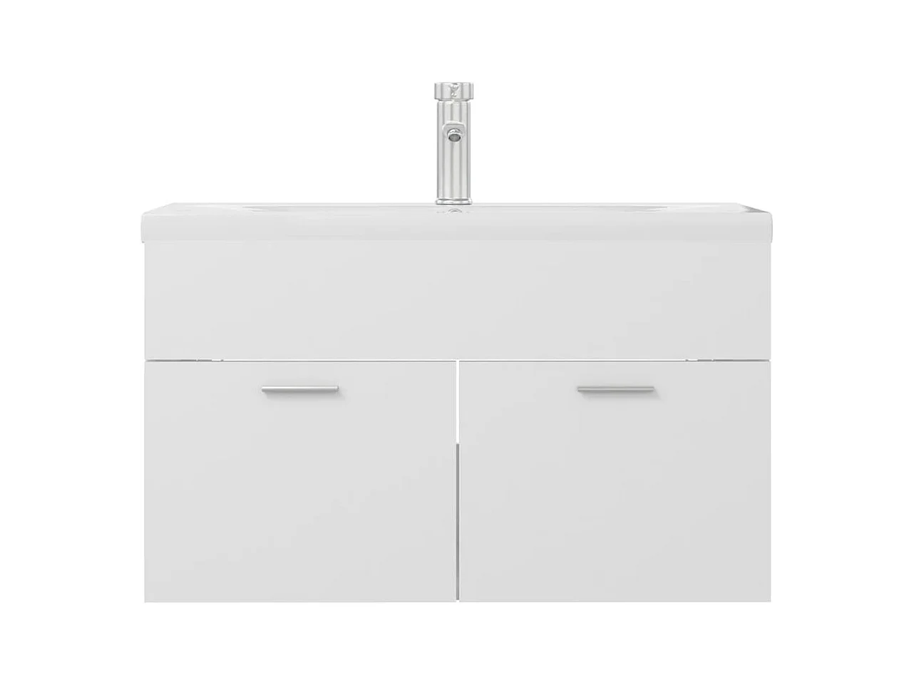 Mueble de lavabo con fregadero integrado Aglomerado blanco