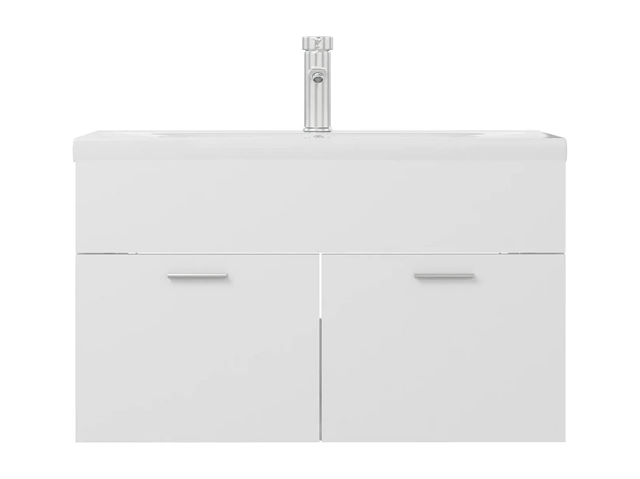 Mueble de lavabo con fregadero integrado Aglomerado blanco