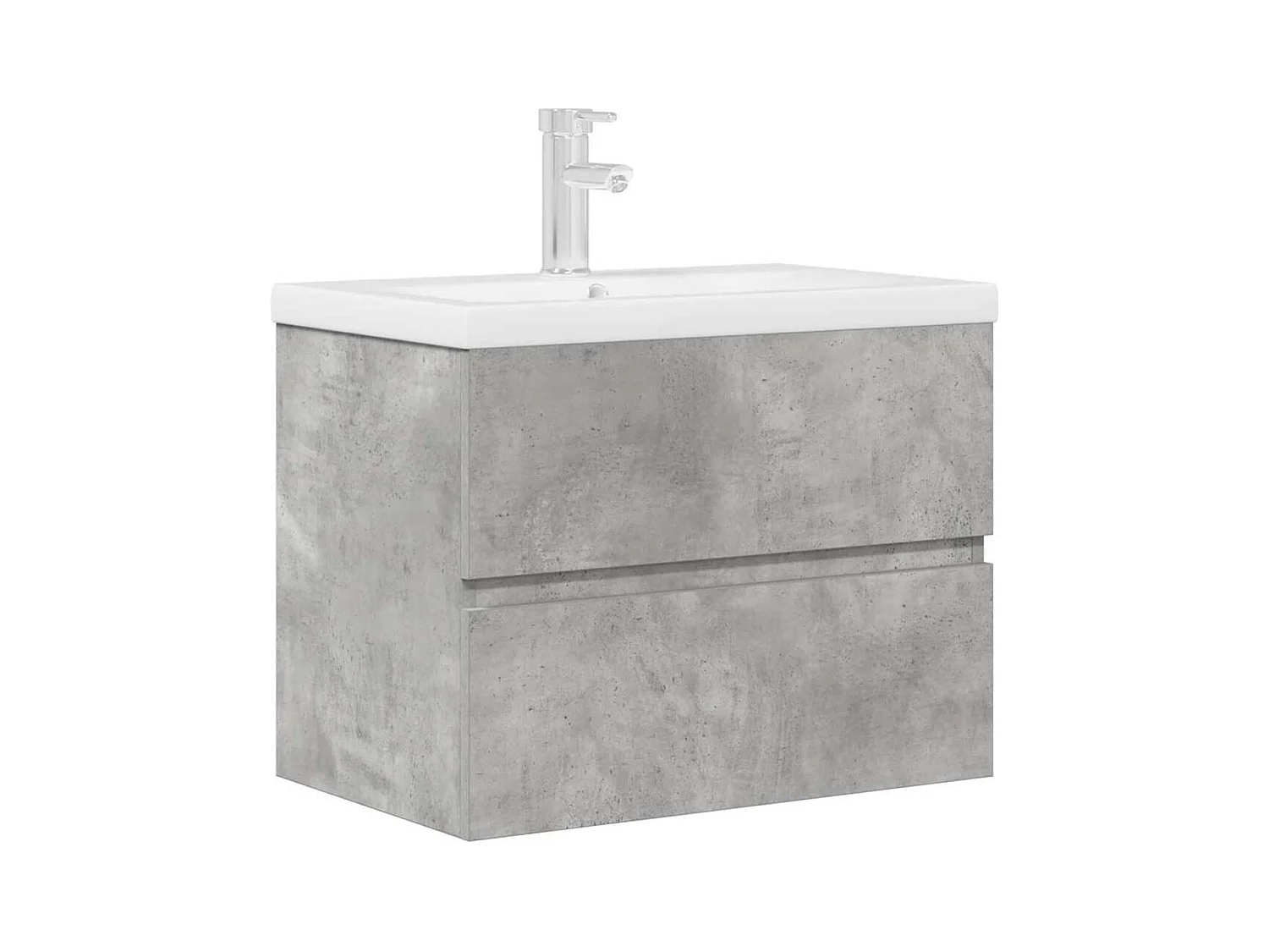Ensemble de meubles de salle de bain 2 pcs gris béton