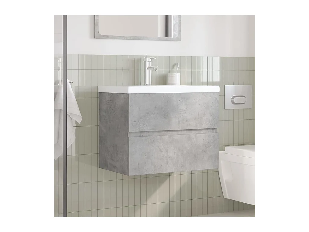 Ensemble de meubles de salle de bain 2 pcs gris béton