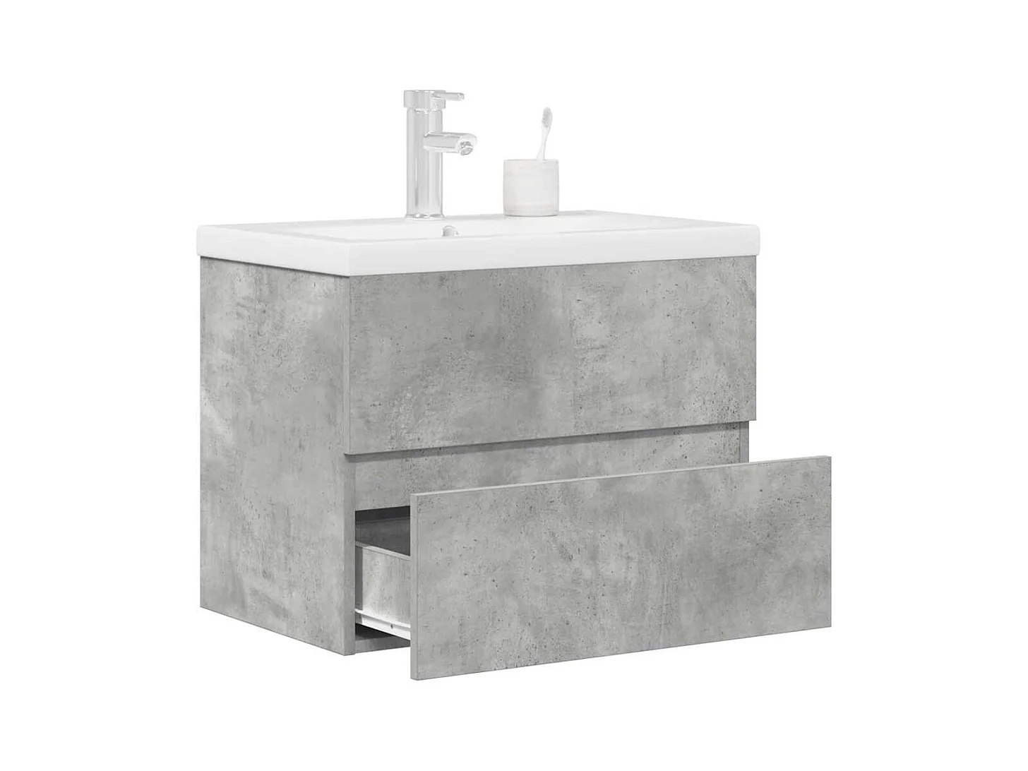 Ensemble de meubles de salle de bain 2 pcs gris béton