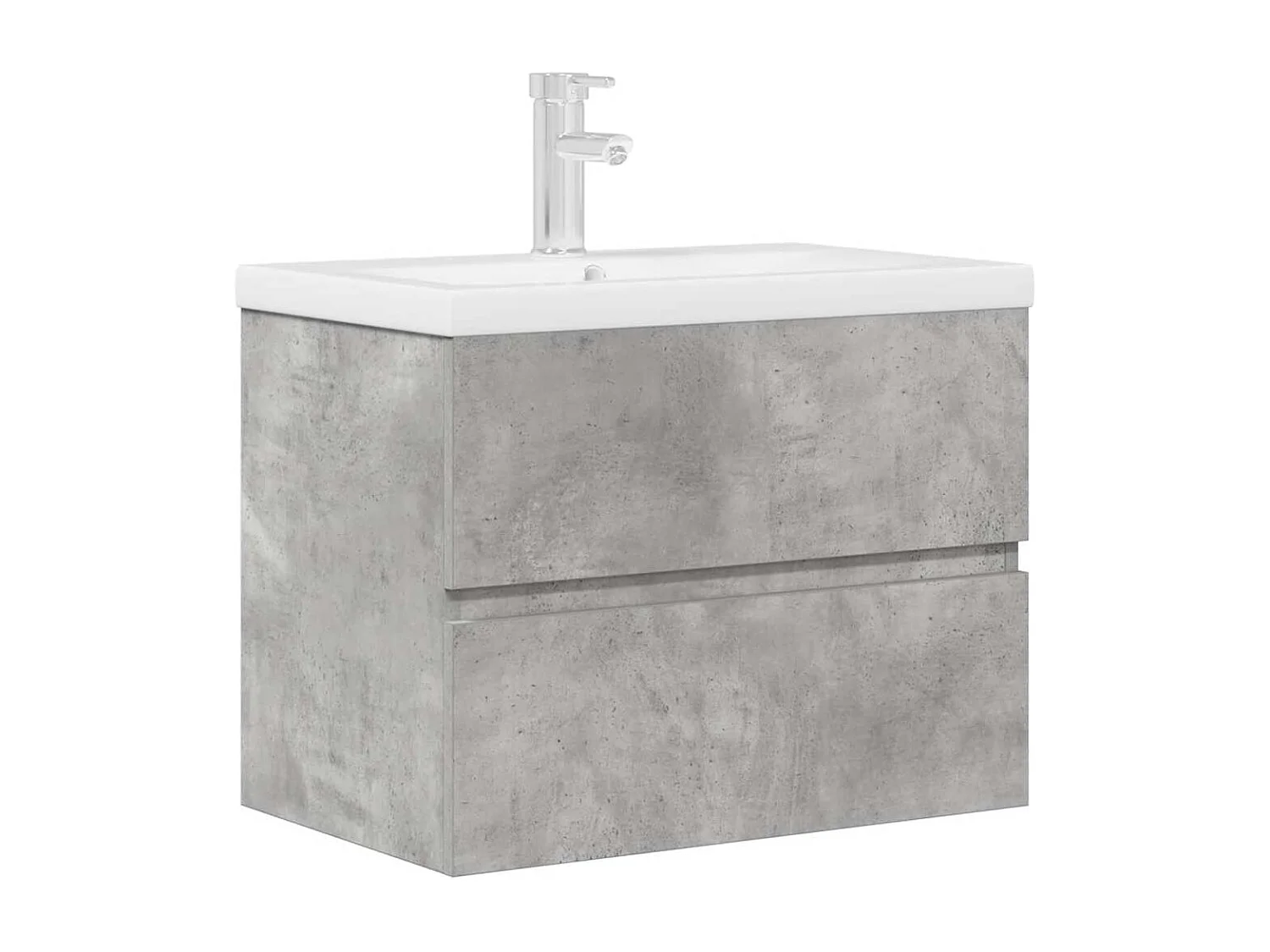 Ensemble de meubles de salle de bain 2 pcs gris béton