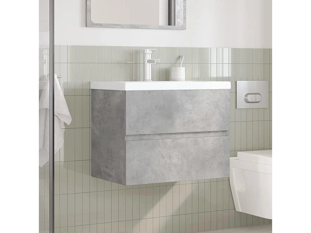 Ensemble de meubles de salle de bain 2 pcs gris béton
