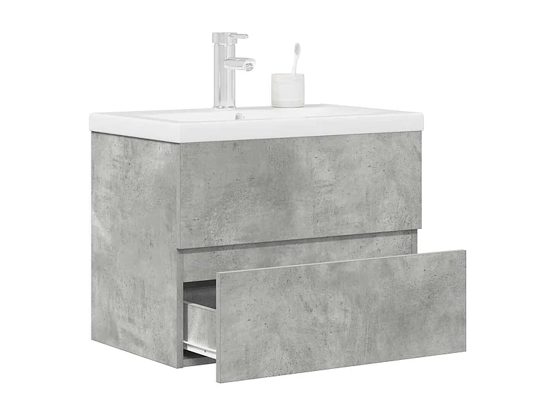 Ensemble de meubles de salle de bain 2 pcs gris béton