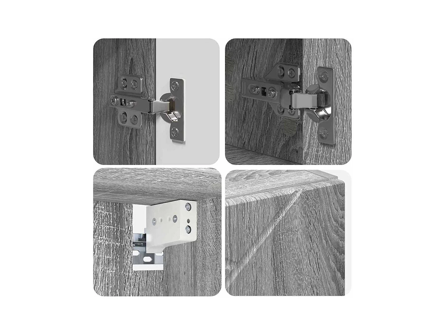 Ensemble de mobilier de salle de bain 4 pcs Sonoma gris