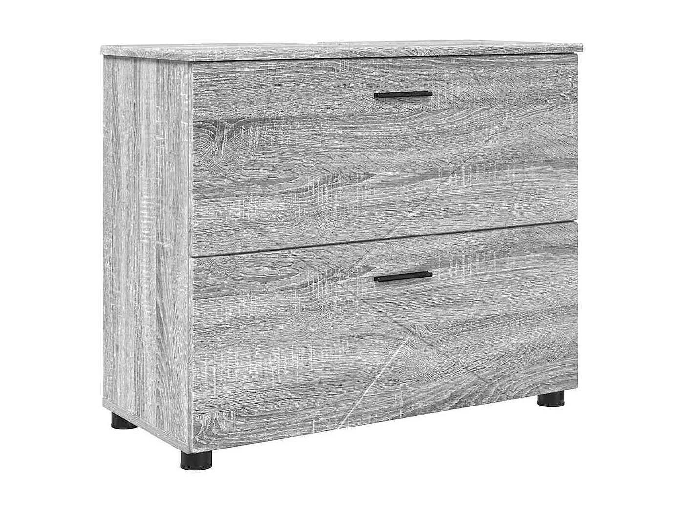 Ensemble de mobilier de salle de bain 4 pcs Sonoma gris