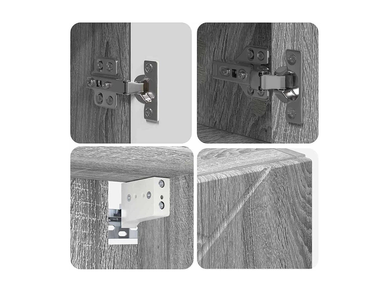 Ensemble de mobilier de salle de bain 4 pcs Sonoma gris