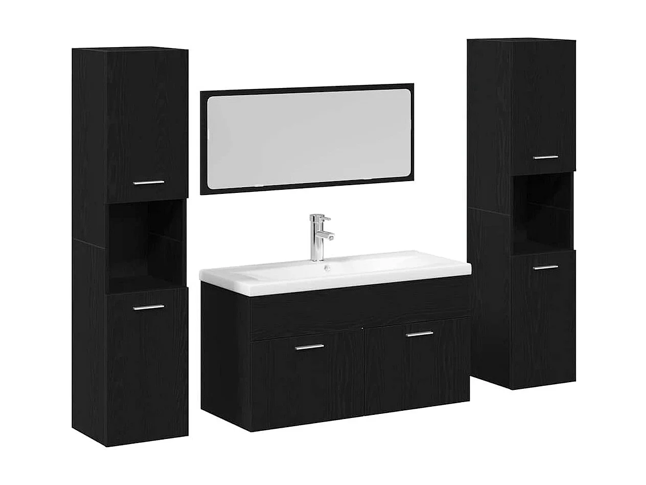 Set di mobili da bagno 4 pezzi Black Oak
