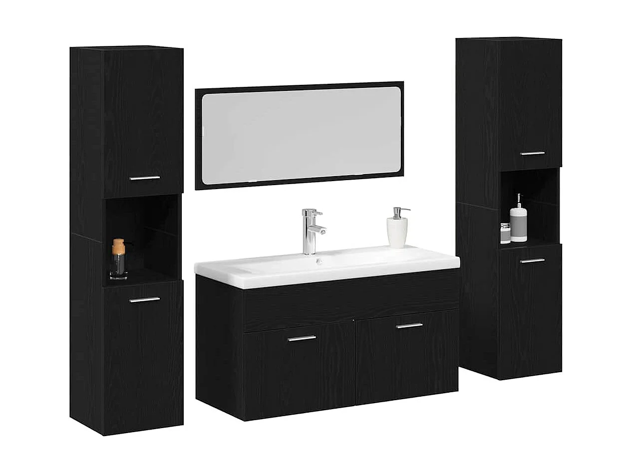 Set di mobili da bagno 4 pezzi Black Oak