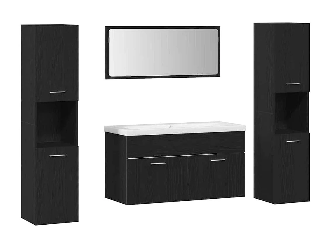 5-delige badkamermeubelset Black Oak