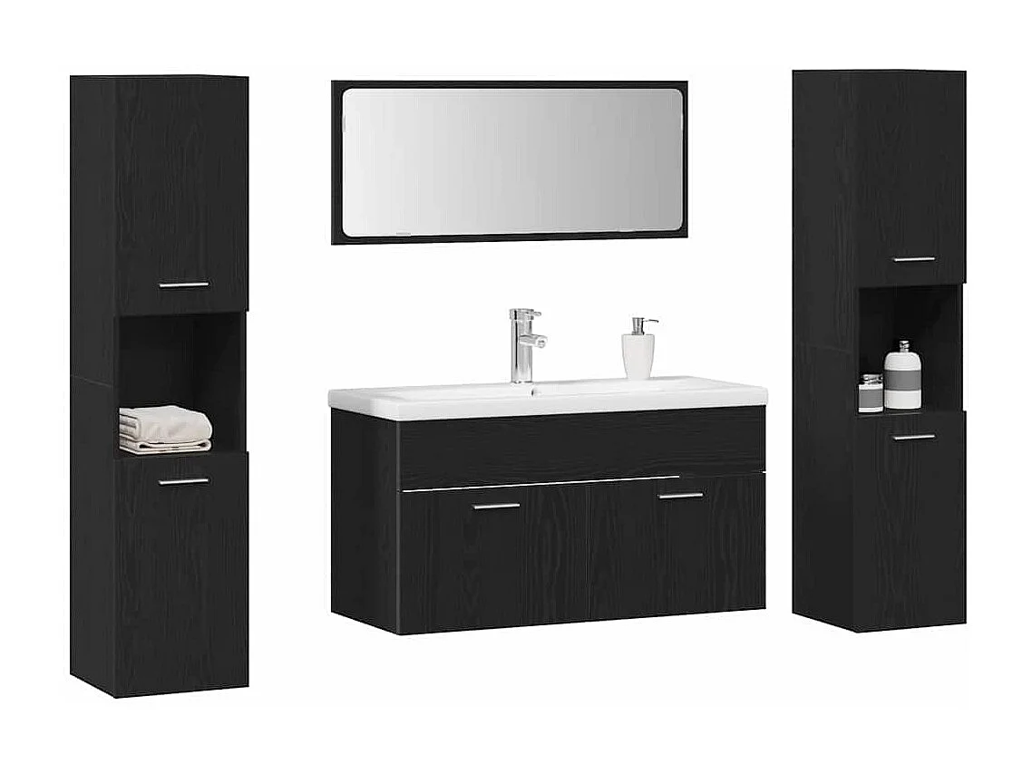5-delige badkamermeubelset Black Oak