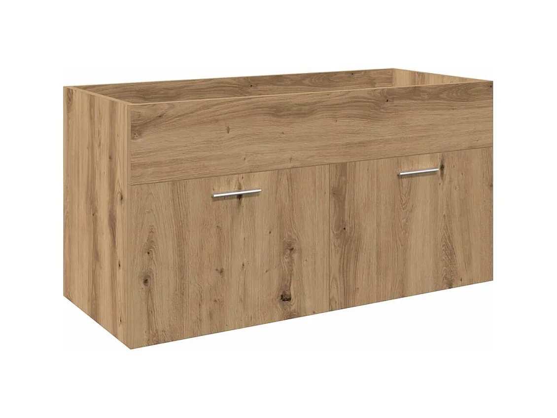 Mueble de lavabo y lavabo integrado, roble artesanal, madera de ingeniería