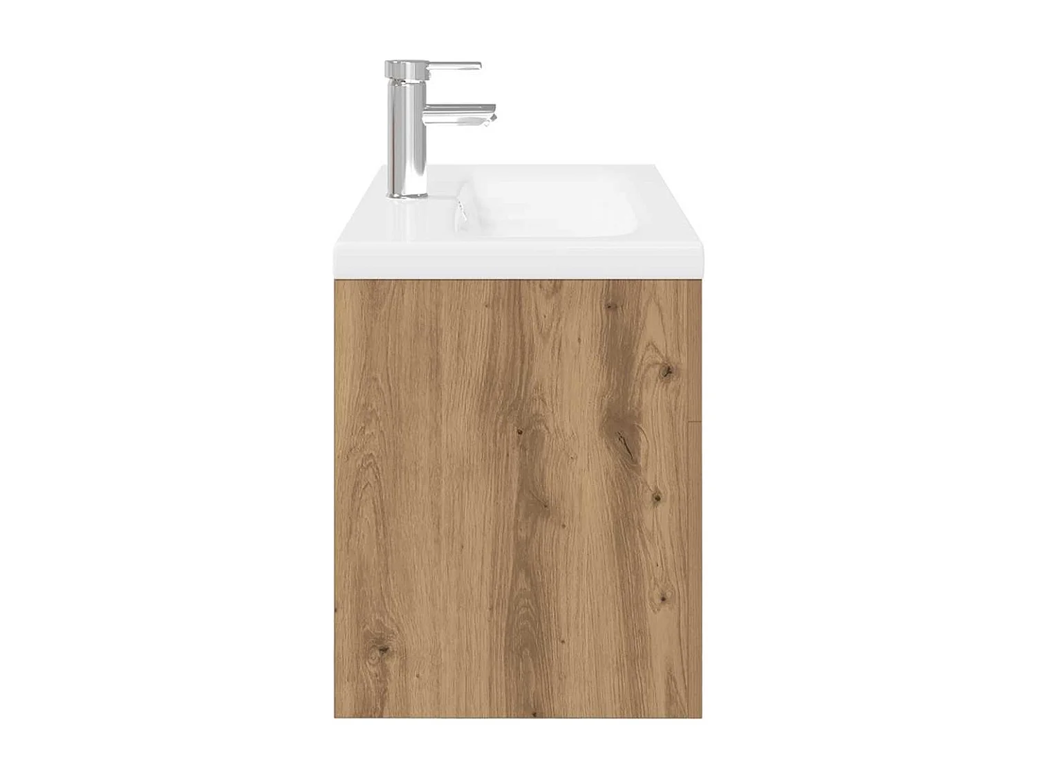 Mueble de lavabo y lavabo integrado, roble artesanal, madera de ingeniería