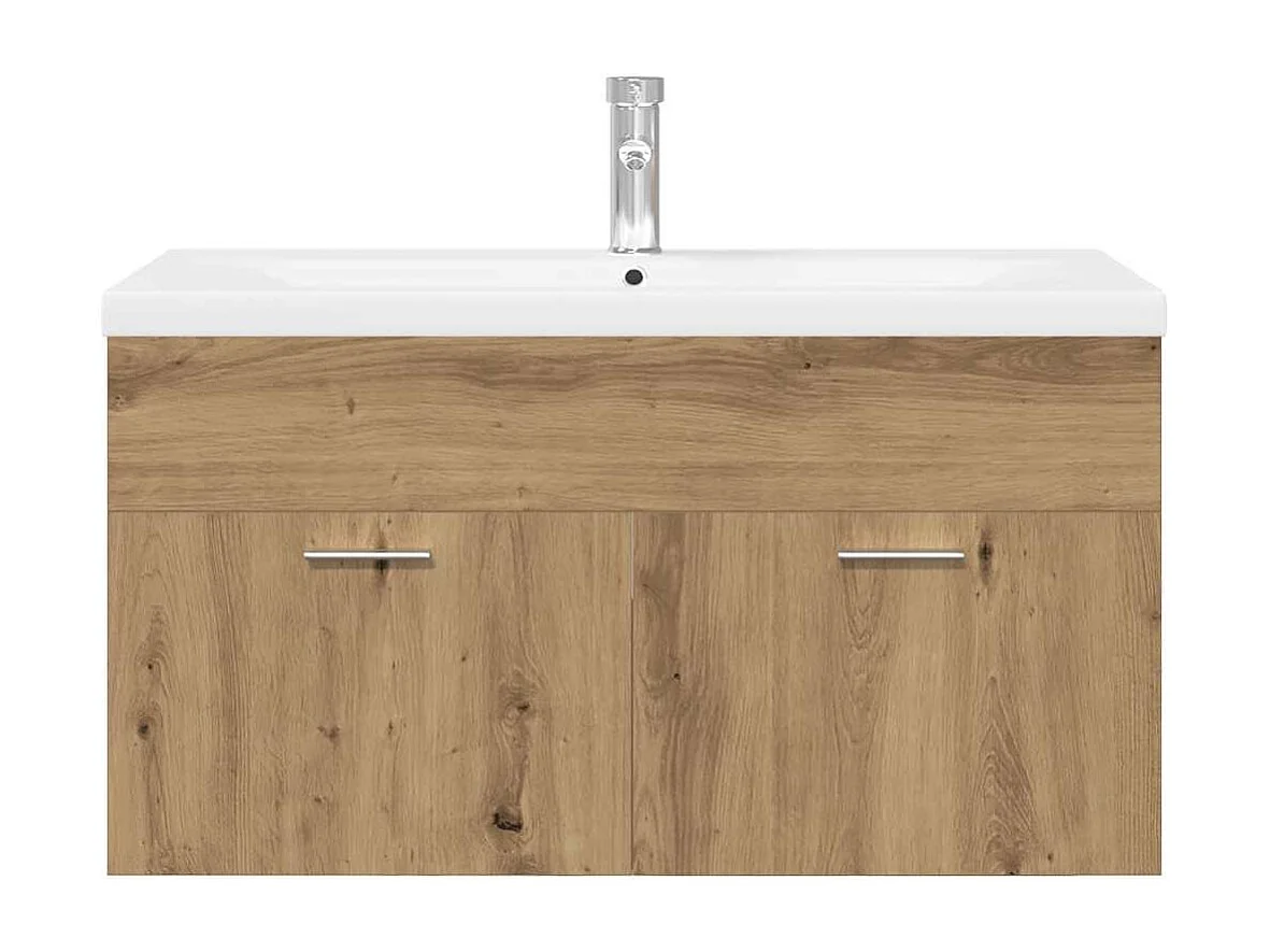 Meuble lavabo et bassin intégré chêne artisanal bois ingénierie