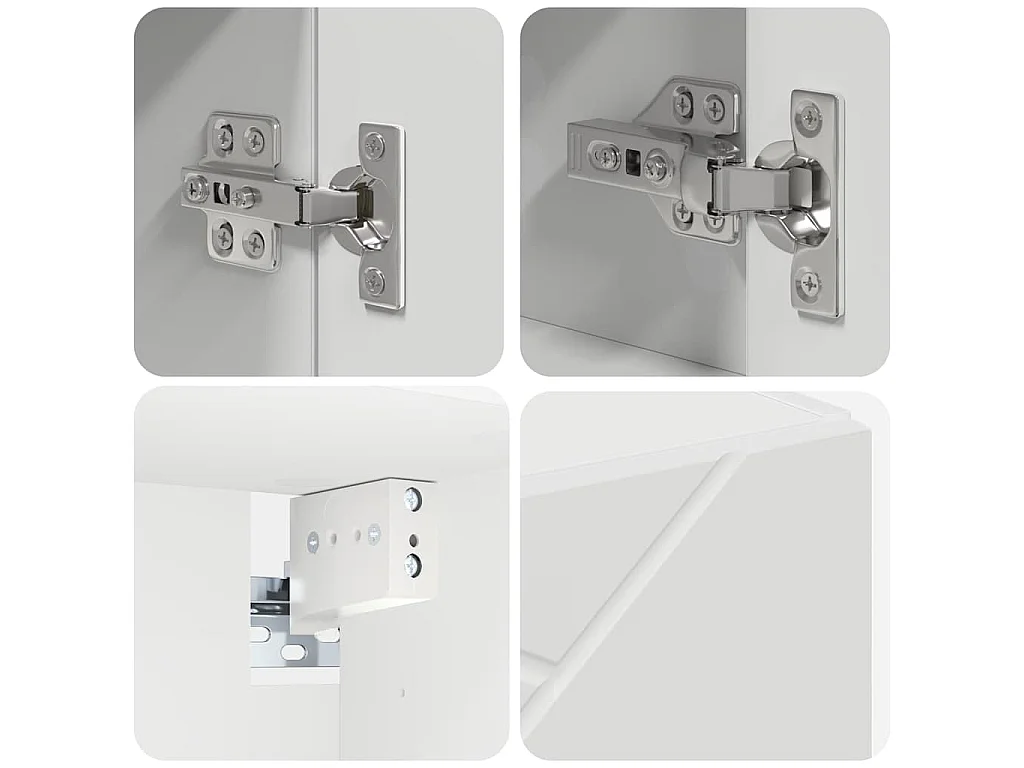 Set di mobili da bagno con cassetto 4 pezzi Bianco