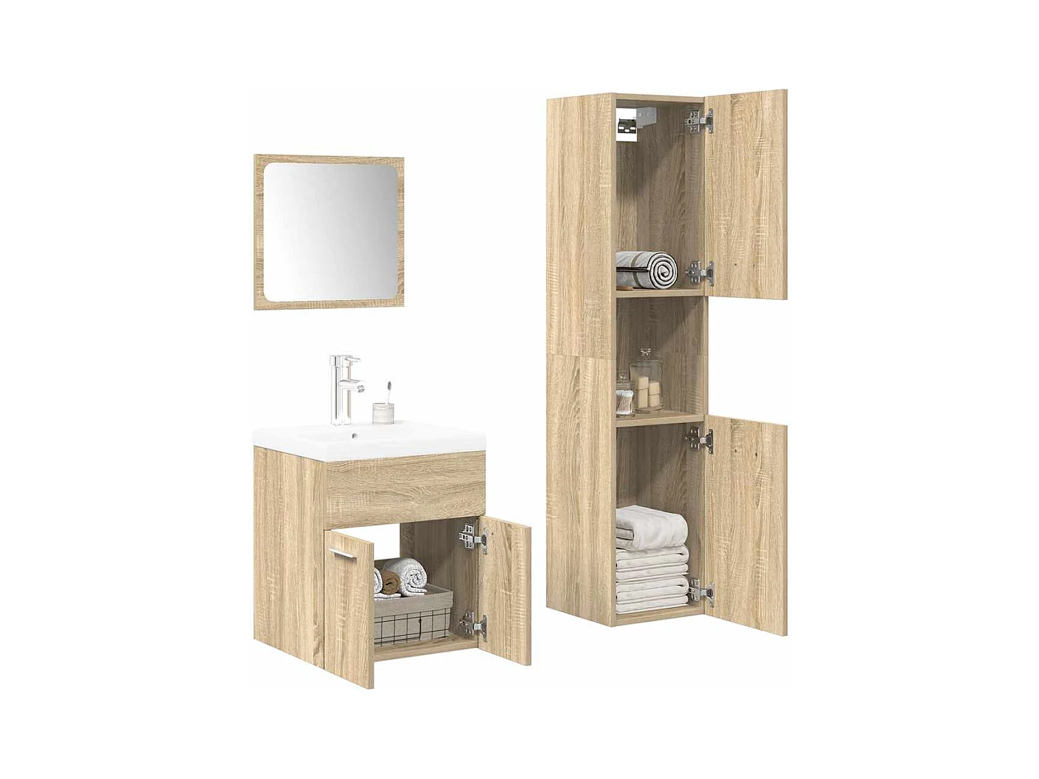 4-delige badkamermeubelset Sonoma Oak