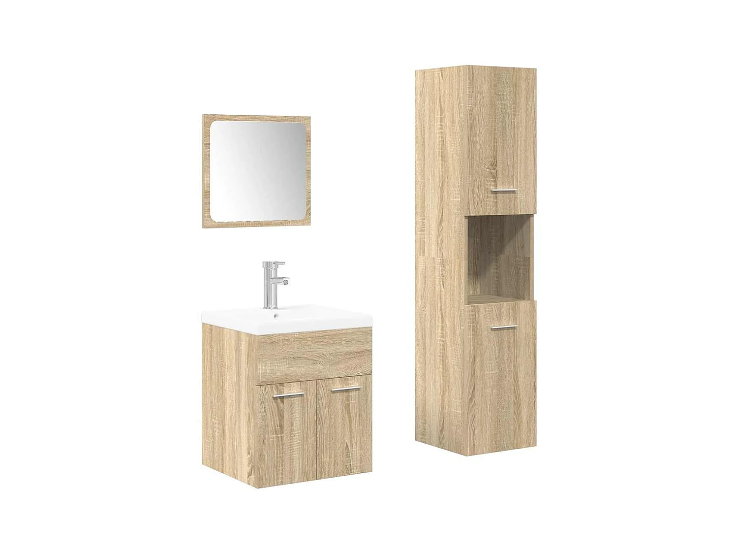 4-delige badkamermeubelset Sonoma Oak
