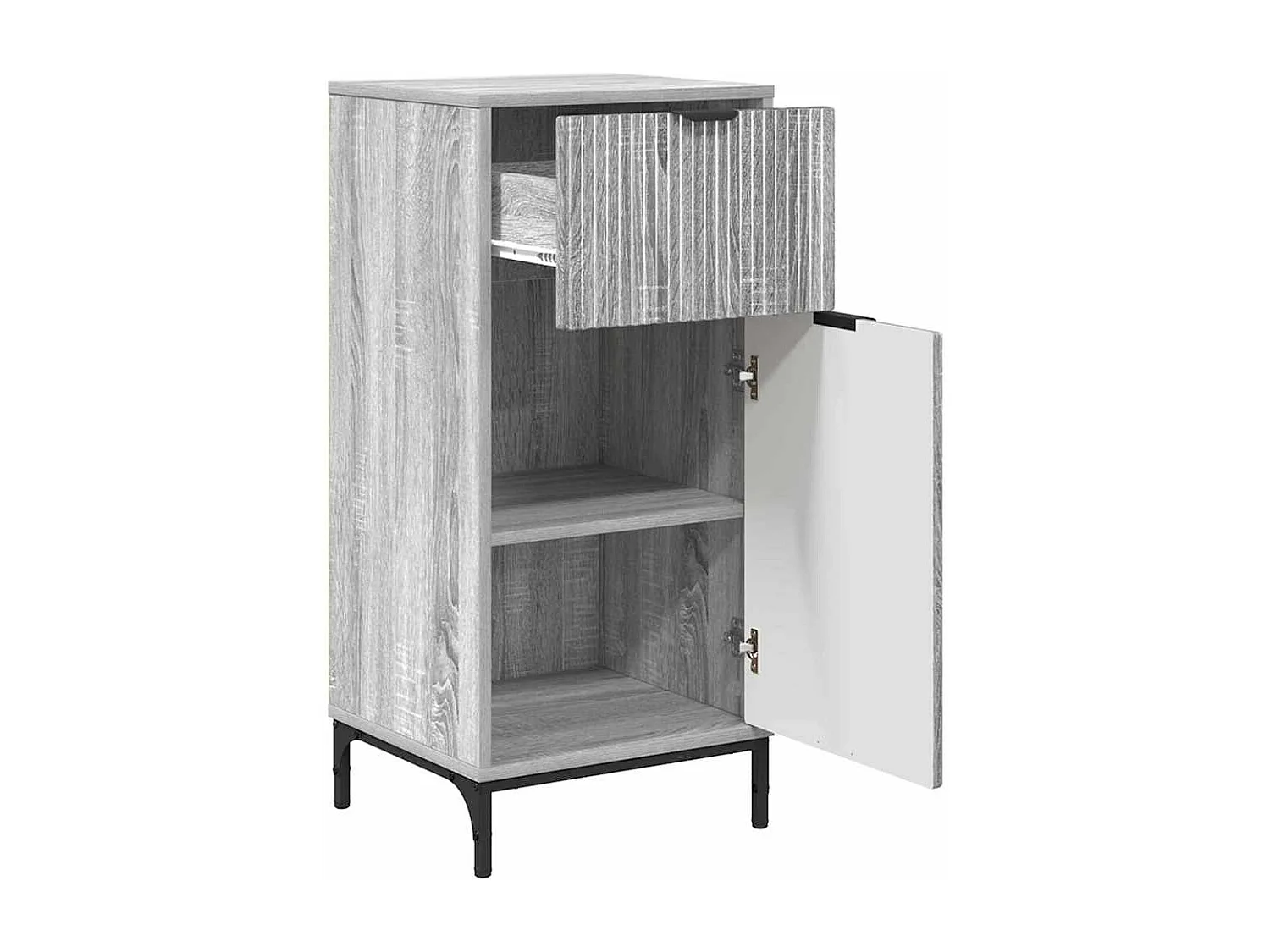 Set di mobili da bagno a quadri 2 pezzi grigio Sonoma