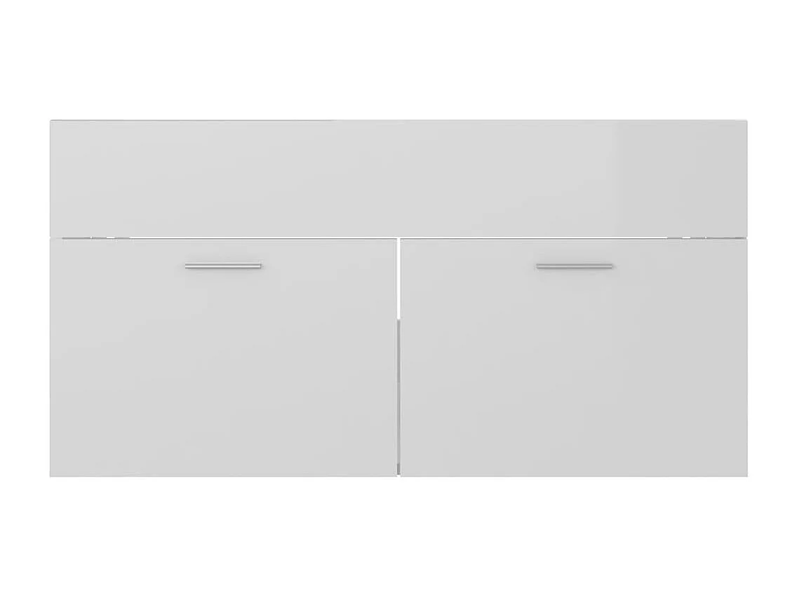 Mueble de lavabo con fregadero integrado Blanco brillo