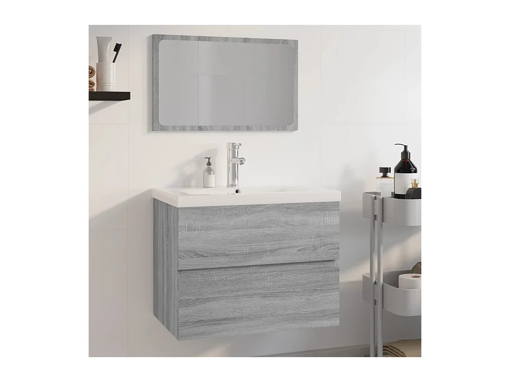 Meubles de salle de bain Sonoma gris Bois d'ingénierie