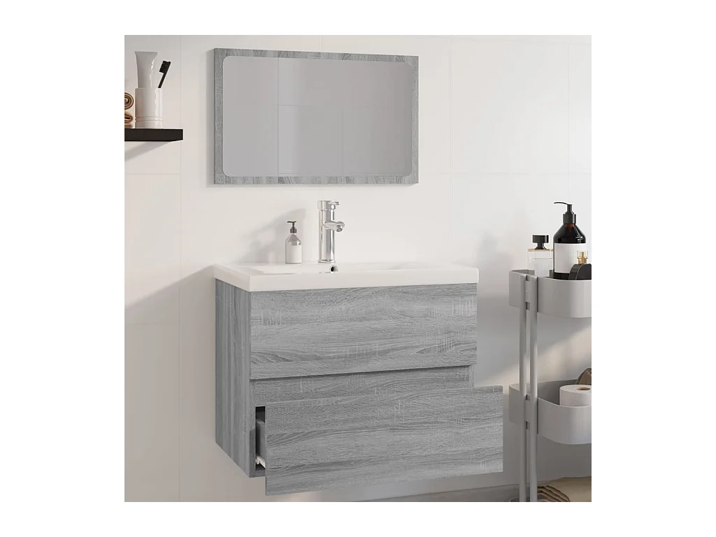 Meubles de salle de bain Sonoma gris Bois d'ingénierie
