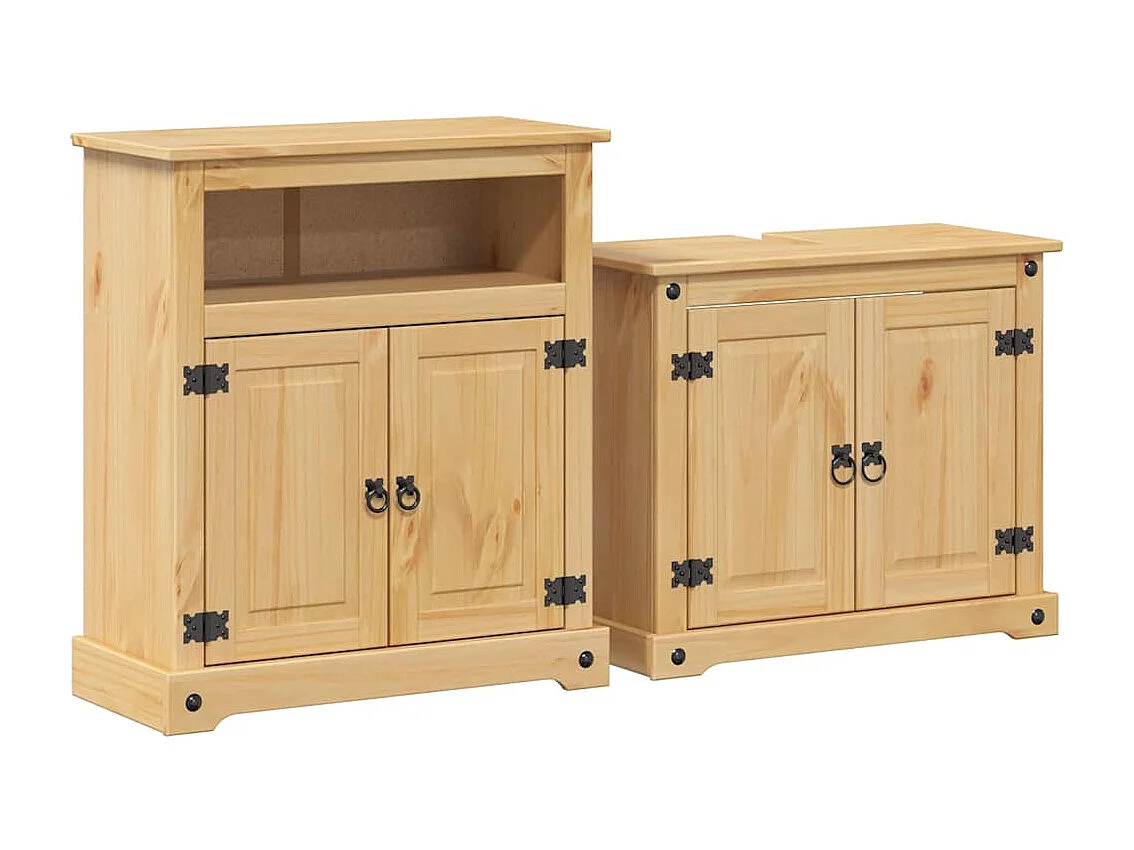 Ensemble de meubles salle de bain 2 pcs Corona bois pin massif