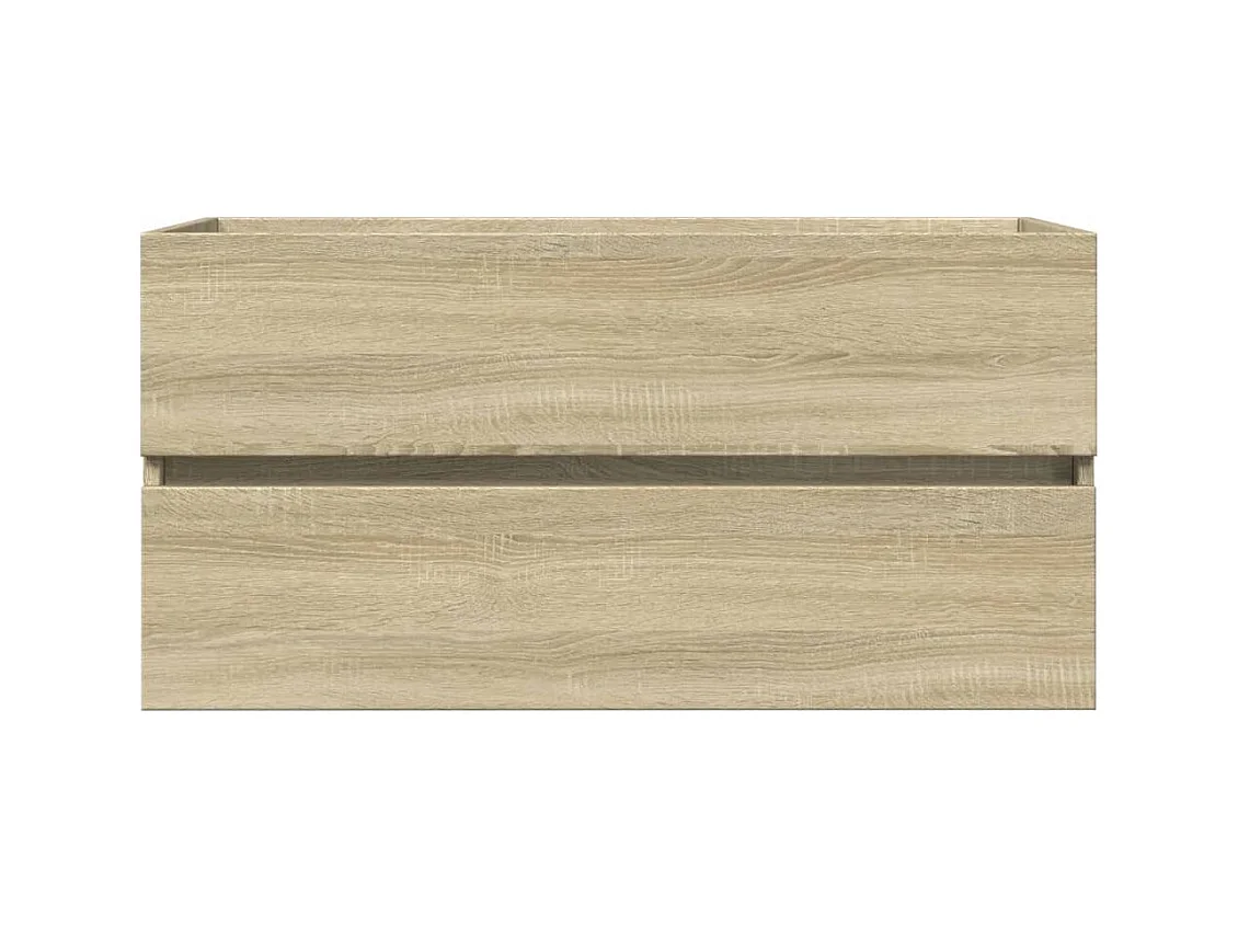 Ensemble de meubles de bain 2pcs céramique et bois d'ingénierie