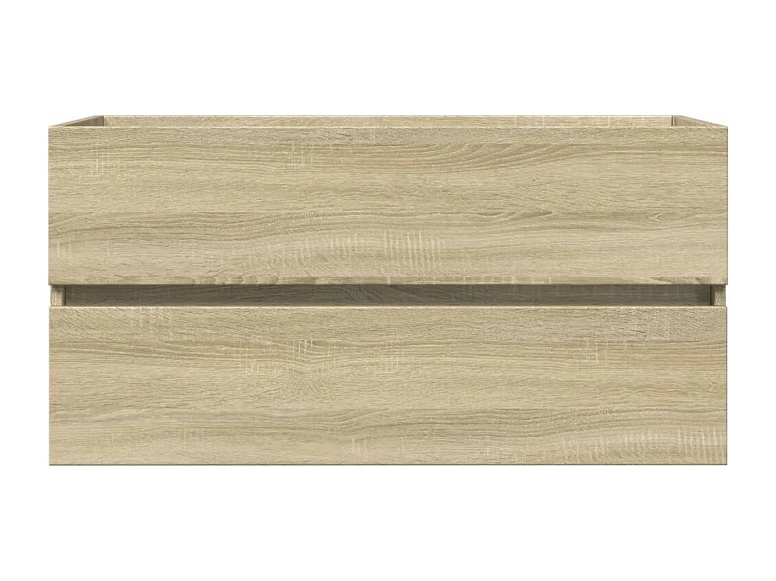 2-delige badkamermeubelset van keramiek en bewerkt hout