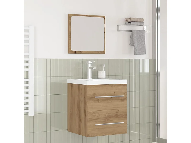 Ensemble de mobilier de salle de bain 2 pcs Chêne noir