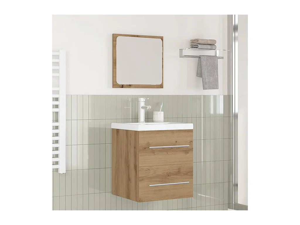 Conjunto de muebles de baño de 2 piezas Roble negro