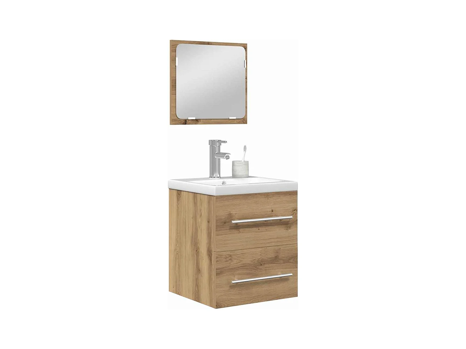 Conjunto de muebles de baño de 2 piezas Roble negro