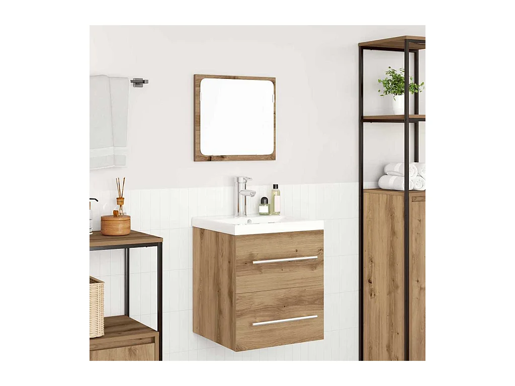 Conjunto de muebles de baño de 2 piezas Roble negro