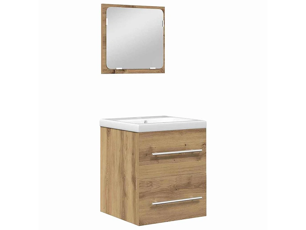 Ensemble de mobilier de salle de bain 2 pcs Chêne noir