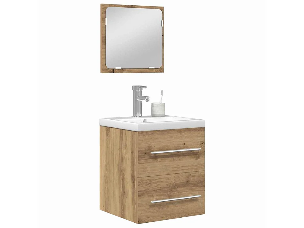 Ensemble de mobilier de salle de bain 2 pcs Chêne noir