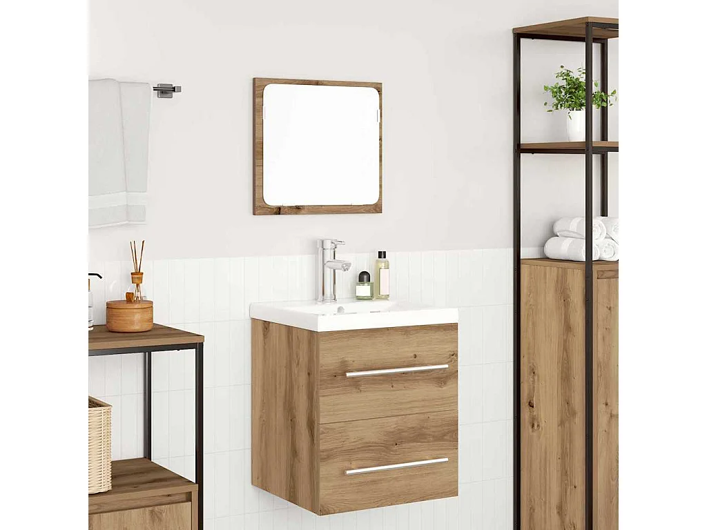 Ensemble de mobilier de salle de bain 2 pcs Chêne noir