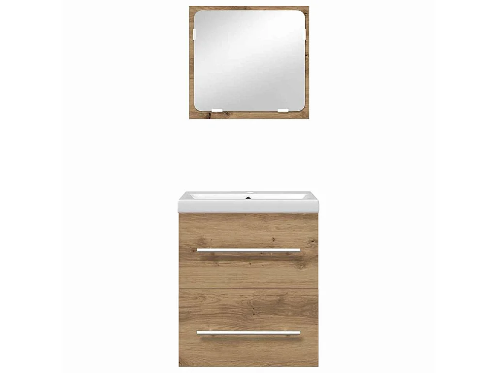 Ensemble de mobilier de salle de bain 2 pcs Chêne noir