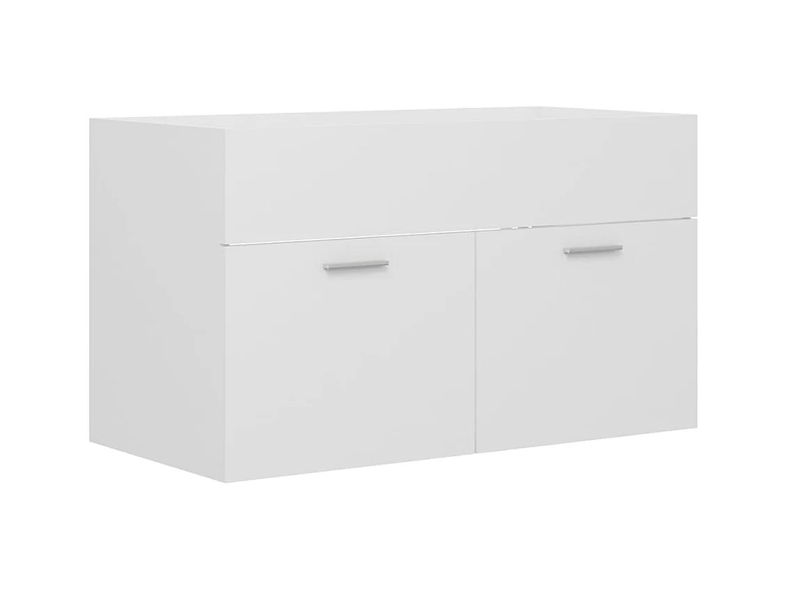 Mueble de lavabo con fregadero integrado Aglomerado blanco
